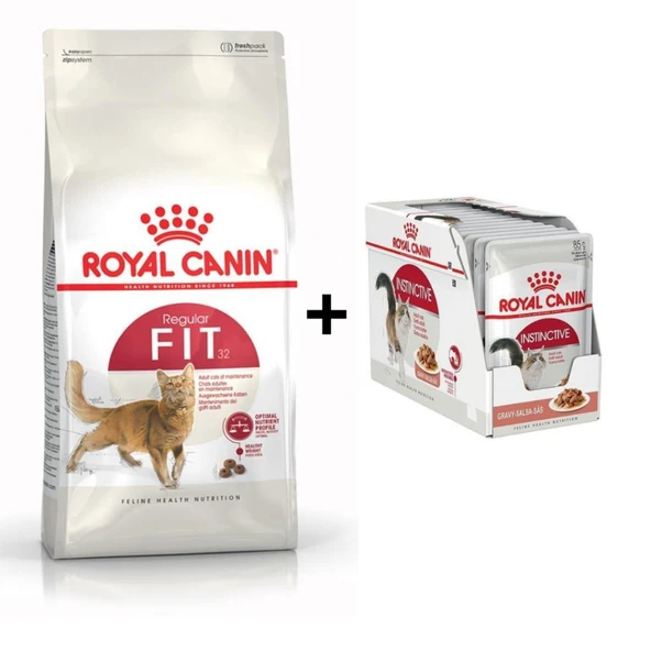 Royal Canin Fit 32  Kuru Kedi Maması 4 Kg + 12 Adet Yaş Mama ürün görseli 1