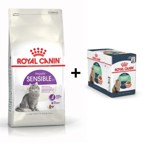 Royal Canin Sensible 33 Kuru Kedi Maması 2 kg + 12 Adet Yaş Mama ürün görseli 1