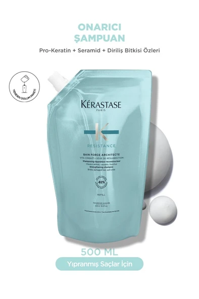 Resistance Bain Force Architecte Zayıf Ve Yıpranmış Saçlar Için Onarıcı Şampuan 500 ml ürün görseli 1