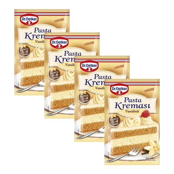Dr. Oetker Pasta Kreması 130 gr Vanilinli x 4 Adet ürün görseli 1