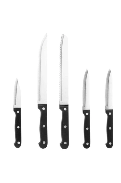 Tantitoni 5 Parça Siyah Saplı Bıçak Seti SOFT BCK24002SET5S ürün görseli 1