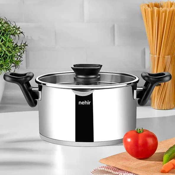 Nehir Napoli 24 Cm Paslanmaz Çelik Süzgeç Kapaklı Tencere ürün görseli 1