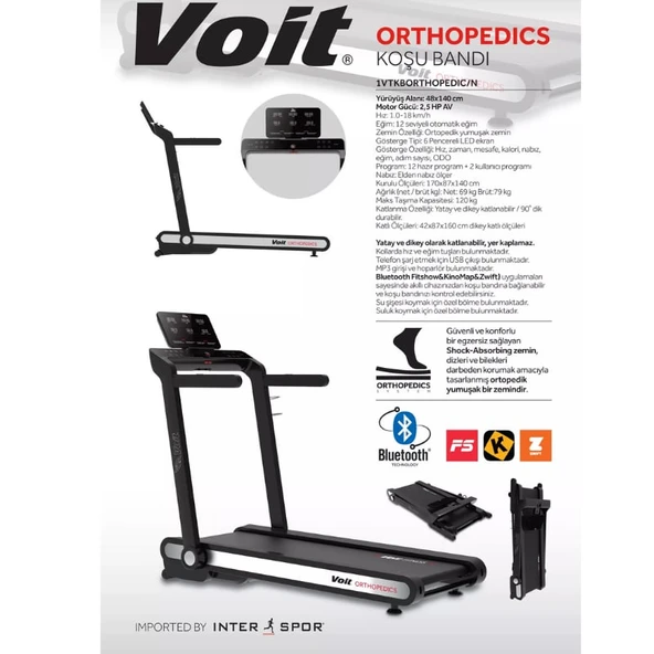 Orthopedics Otomatik Eğimli Koşu Bandı ürün görseli 1
