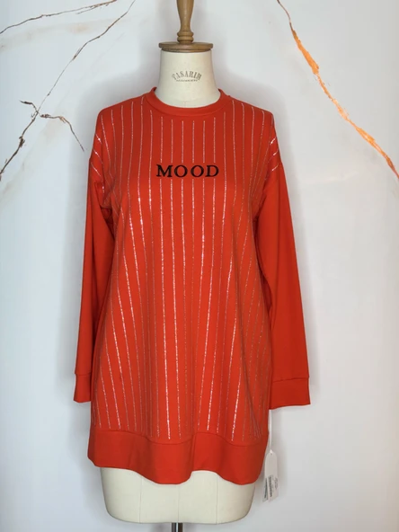 SIRA TAŞLI NAKIŞLI SWEATSHIRT - Resim 3