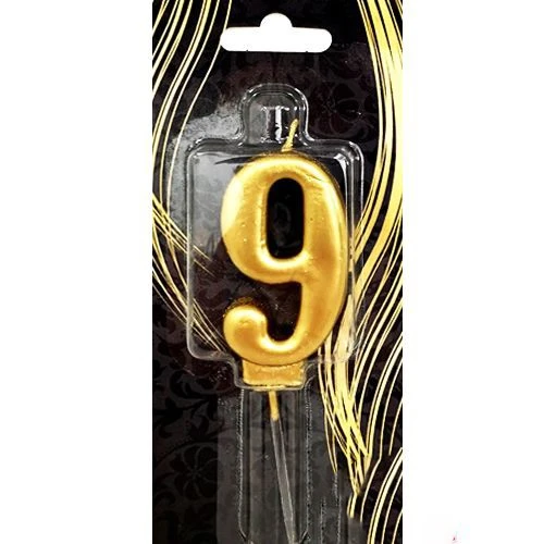 9 Yaş Gold Rakam Mum ürün görseli 1
