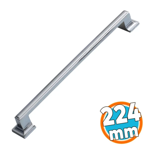 Metal Kulp Mobilya Dolap Mutfak Dolabı Kapak Çekmece Kulpları Kulbu Kulpu 22.4 cm 224 mm Krom ürün görseli 1