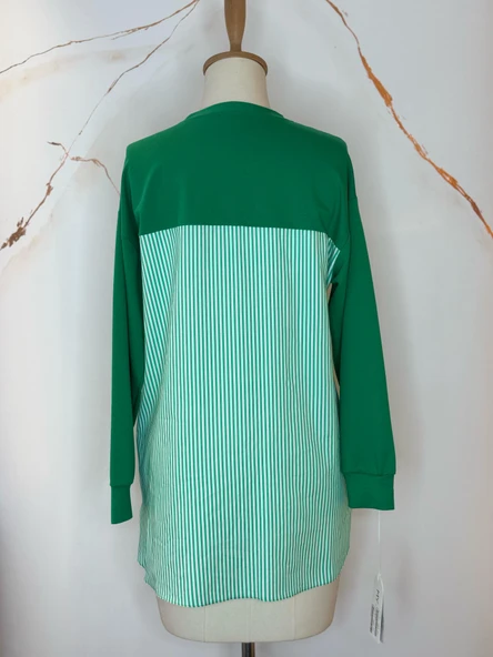 TAŞLI CEPLİ DANTELLİ SWEATSHIRT - Resim 4