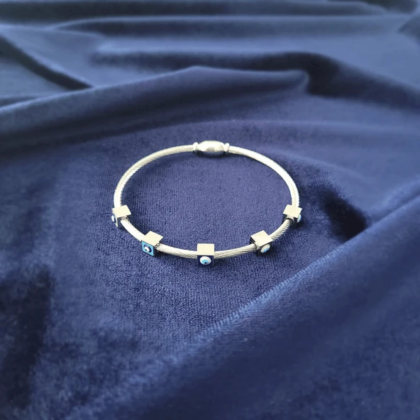 Nazarlıklı Çelik Bileklik Silver ürün görseli 1