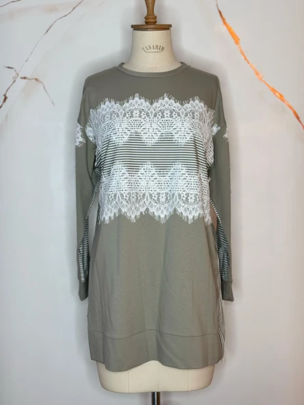 ŞERİT DANTEL DETAYLI SWEATSHIRT ürün görseli 1
