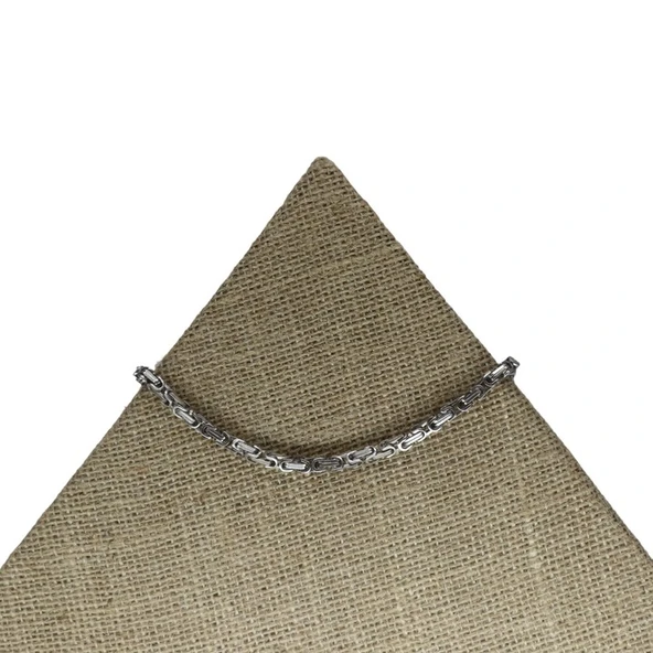 Erkek Çelik Gümüş Rengi Kral Zincir 60 cm ürün görseli 1