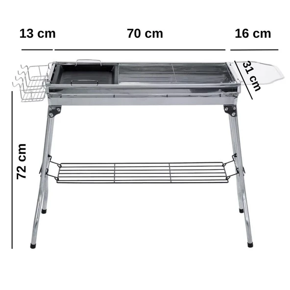 Madfox Grillmate Portatif Katlanır BBQ Mangal - Resim 7