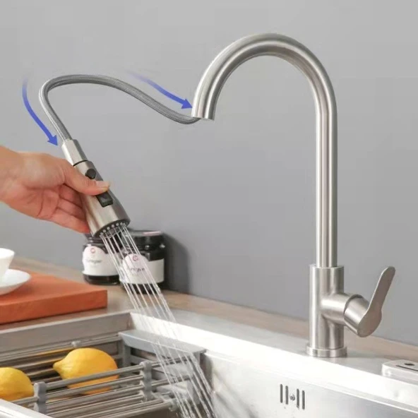 Fleko KS10S01 Spiralli Inox Mutfak Bataryası ürün görseli 1