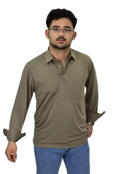 Erkek Gömlek Yaka Uzunkol Tişört T6063 BGL-ST04542 ürün görseli 1