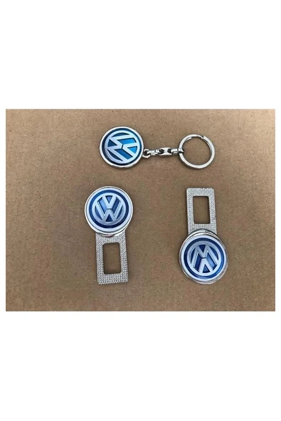 Volkswagen Uyumlu Ses Susturucu Metal Toka 1 Çift ve 1 Adet Anahtarlık ürün görseli 1