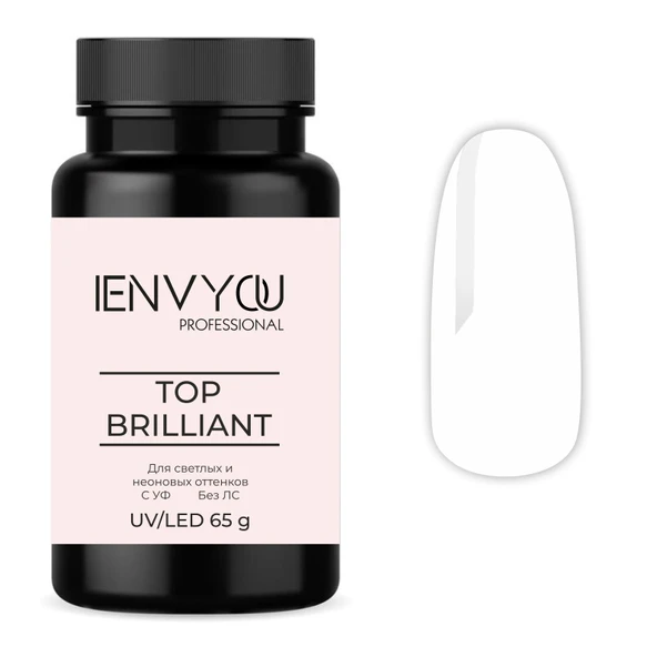 Envy Profesyonel Uv Filtreli Brillant Top Coat Salon Boy 65gr ürün görseli 1