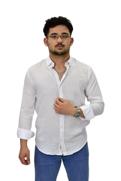 Erkek Spor Silim Fit Uzun Kol Gömlek G5033 BGL-ST04492 ürün görseli 1