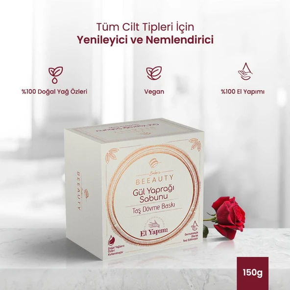 Balen's Beeauty Taş Dövme Baskı Gül Yaprağı Sabunu 150 gr ürün görseli 1