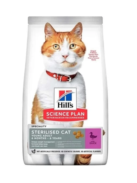 Hill's Young Adult Sterilised Ördekli Kısırlaştırılmış Yetişkin Kedi Maması 1 KG Açık Mama ürün görseli 1