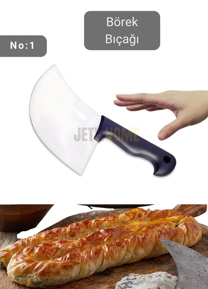 Börek Bıçağı Paslanmaz Çelik Pizza Bıçağı Börek Kesici No: 1 22 cm ürün görseli 1