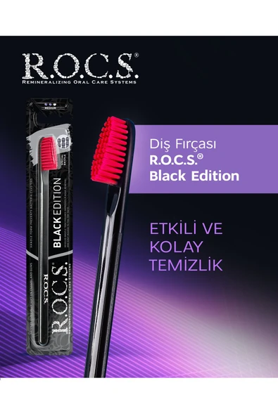 R.O.C.S. Rocs Black Edıtıon Beyazlatıcı Diş Fırçası - Kırmızı Kıl ürün görseli 1