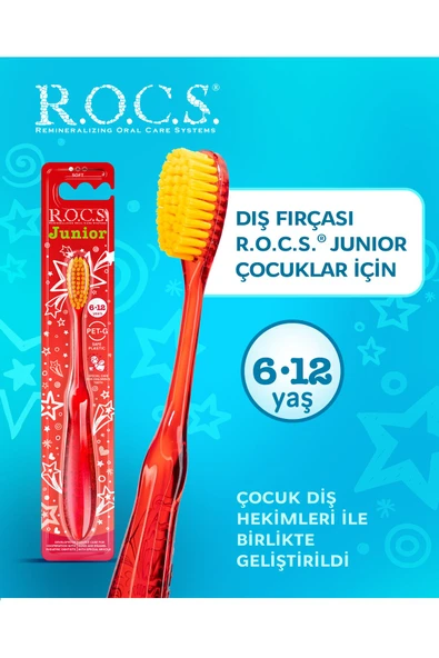 R.O.C.S. Çocuk Kırmızı Manuel Diş Fırçası ürün görseli 1