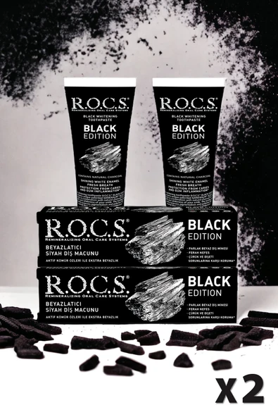 R.O.C.S. Rocs Black Edıtıon Kömür Beyazlatıcı Diş Macunu 74 G X 2 Adet ürün görseli 1