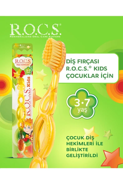 R.O.C.S. Kids Diş Fırça 3-7 Yaş Sarı 4607152730500s ürün görseli 1