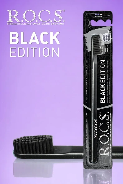 R.O.C.S. Black Edıtıon Beyazlatıcı Diş Fırçası Siyah Kıl ürün görseli 1