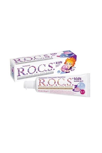 R.O.C.S. Rocs Kids 4-7 Yaş Meyveli Çocuk Diş Macunu (balon Sakızı) 35ml. ürün görseli 1