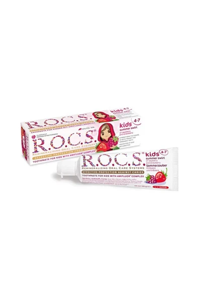 R.O.C.S. Rocs Kids 4-7 Yaş Meyveli Çocuk Diş Macunu 35ml (ahududulu-çilekli) ürün görseli 1