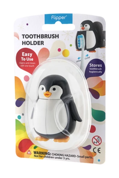 Flipper Flıpper Hıjyenık Diş Fırçası Saklama Kabı - Penguen Figürlü ürün görseli 1