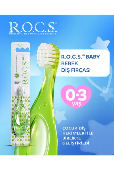 R.O.C.S. Unisex  Bebek Yeşil Rocs Baby 0-3 Yaş Diş Fırçası ürün görseli 1