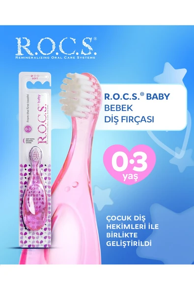 R.O.C.S. R.o.c.s Baby 0-3 Yaş Bebek Diş Fırçası Pembe ürün görseli 1