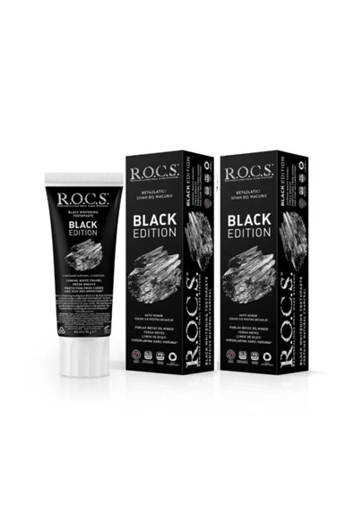 R.O.C.S. Rocs Black Edition Beyazlatıcı Siyah Diş Macunu 60ml (2li) ürün görseli 1