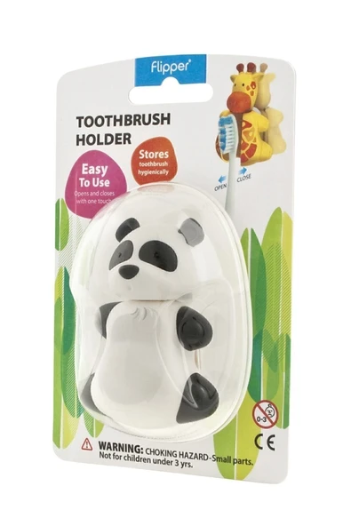Flipper Flıpper Otomatik Kapaklı Hijyenik Diş Fırçası Saklama Kabı - Panda ürün görseli 1