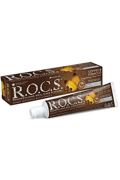 R.O.C.S. Coffee & Tobacco E Vitaminli Lekelere Karşı Diş Macunu (1 X 74 G) ürün görseli 1