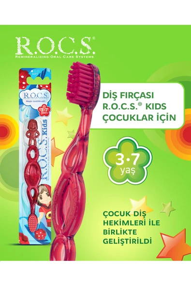 R.O.C.S. 3-7 Yaş Diş Fırçası - Kırmızı Rocs07k ürün görseli 1