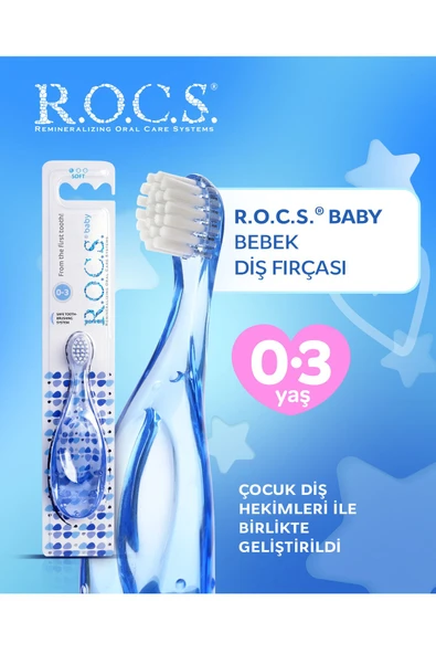R.O.C.S. Rocs Baby 0-3 Yaş Bebek Diş Fırçası - Mavi ürün görseli 1
