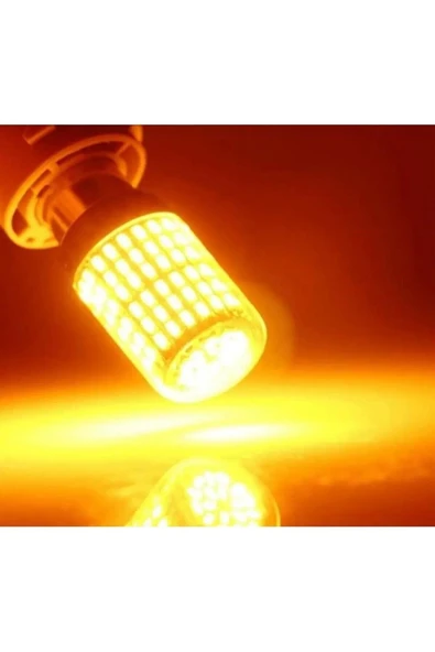 ASTRALED  Led Sinyal Ampulü 144 Led Turuncu ARIZA IŞIĞI YAKMAZ - tek duy düz tırnak ürün görseli 1