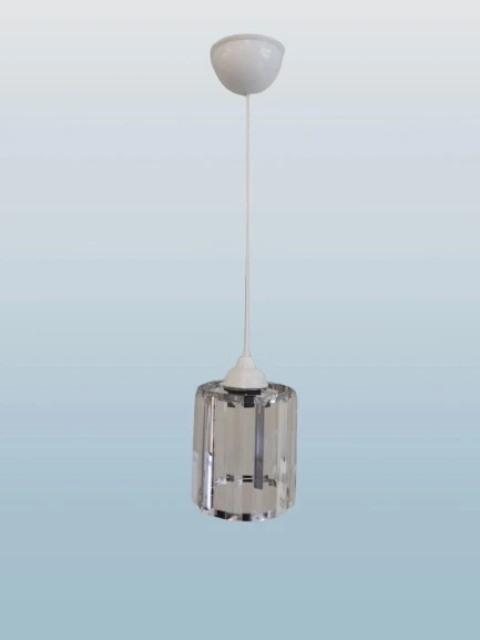 DMR Kristal Taşlı KROM Yuvarlak Tekli Avize E-27 ürün görseli 1