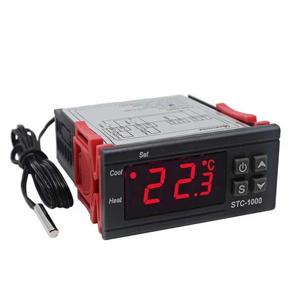 STC-1000  220V 10A LCD Ekranlı NTC Sensörlü Sıcaklık Kontrol Cihazı ürün görseli 1