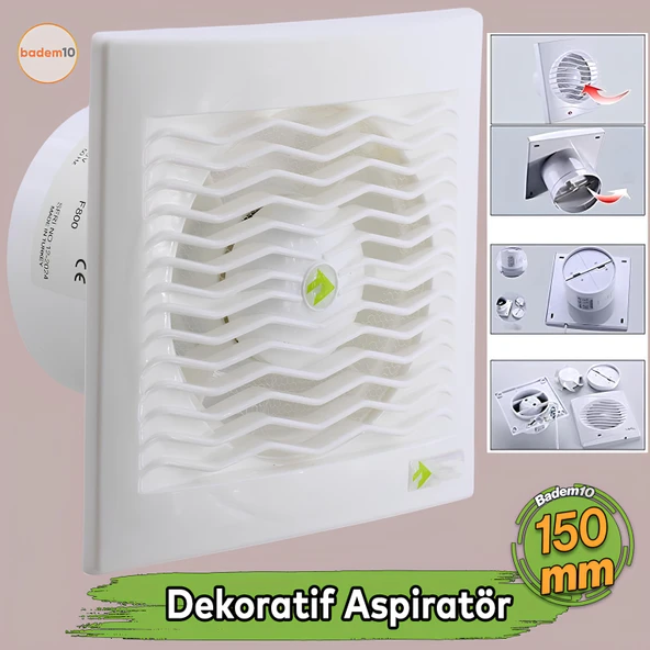 Elektrikli Fan Kirli Hava Kötü Koku Egzoz Aspiratörü Fanı 150 mm Wc Mutfak Büro Banyo Havalandırma ürün görseli 1