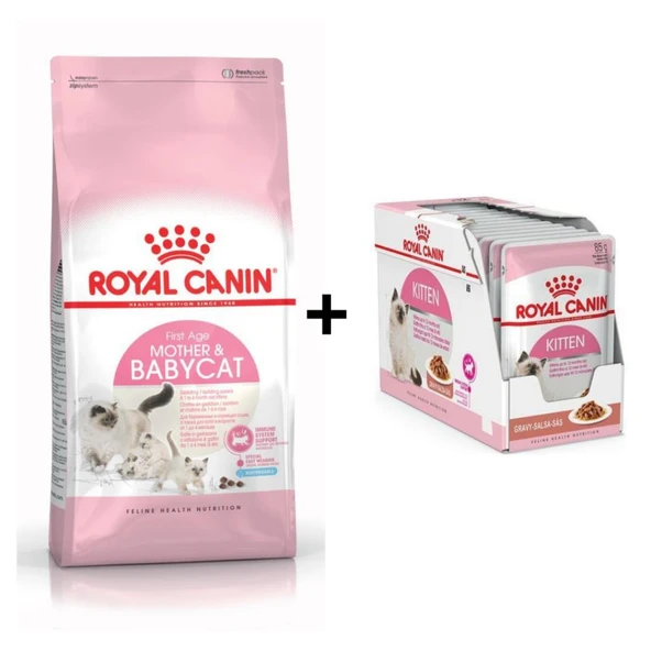 Royal Canin Mother BabyCat Yavru Kuru Kedi Maması 4 Kg + 12 Adet Yaş Mama ürün görseli 1