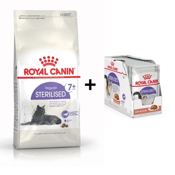 Royal Canin +7 Yaş Üzeri Kısırlaştırılmış Kedi Maması 1,5 Kg + 12 Adet Yaş Mama ürün görseli 1