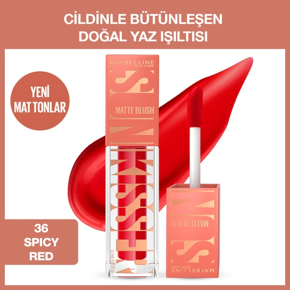 Maybelline New York Sunkisser Hazy Matte Likit Allık  - 36 Spicy Red ürün görseli 1
