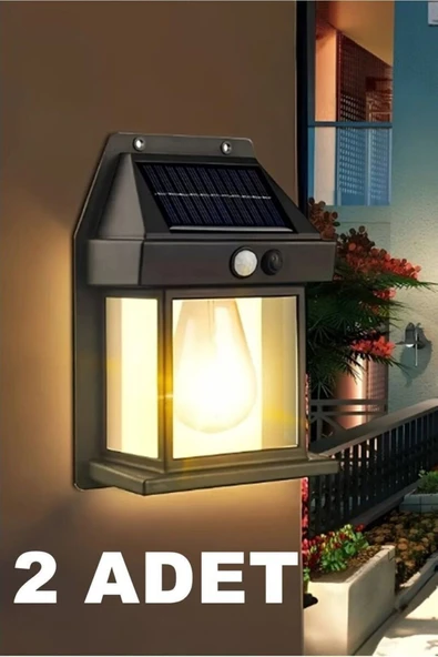 VANCKEY  2 Adet Suya Dayanıklı Hareket Sensörlü Güneş Enerjili Solar LED Dış Mekan Bahçe Lambası ürün görseli 1