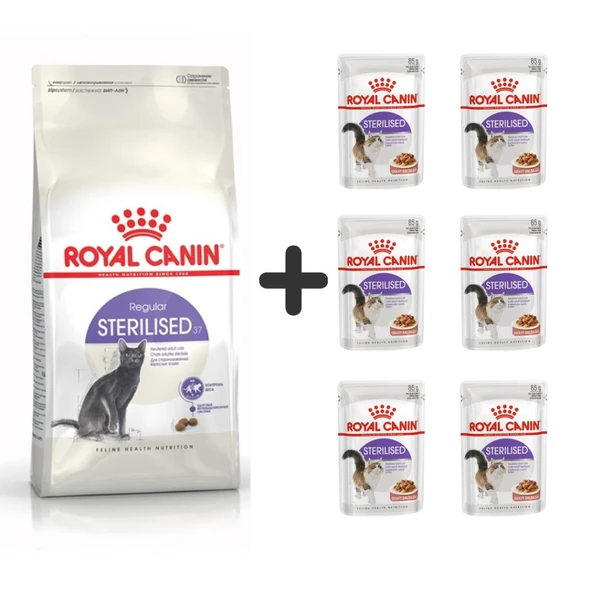 Royal Canin Sterilised Kısırlaştırılmış Kedi Maması 4 Kg + 6 Adet Yaş Mama ürün görseli 1