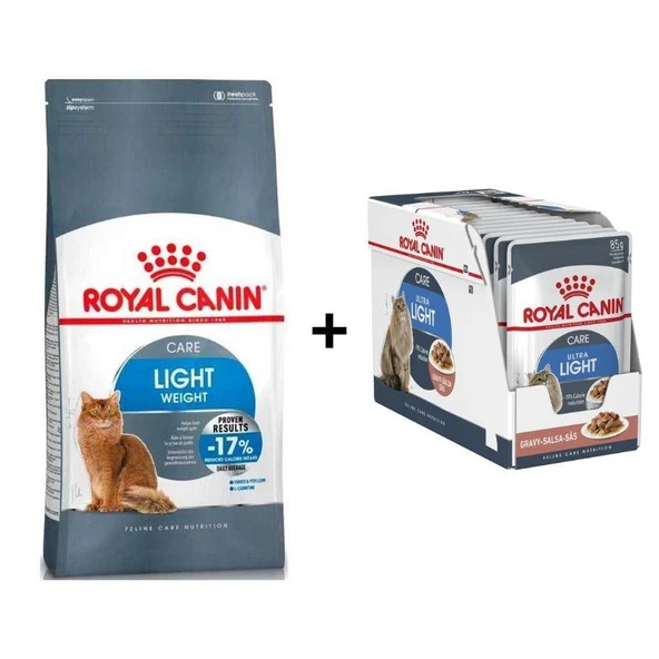 Royal Canin Light Weight Kedi Maması 8 Kg + 12 Adet Royal Canin Ultra Light Yetişkin Kedi Maması 85 Gr ürün görseli 1