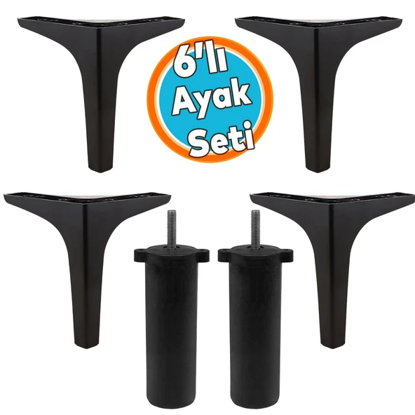 Lüks Mobilya Kanepe Sehpa TV Ünitesi Koltuk Ayağı 17 cm Siyah Baza Ayak ürün görseli 1