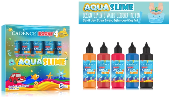 KOOKY AQUASLIME KENDİN YAP KARMA SET 5X90ML ürün görseli 1
